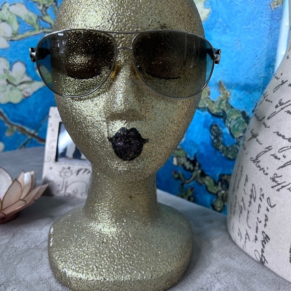 Burberry aviator, black and gray, marbled, sunglasses. - Picture 5 of 10